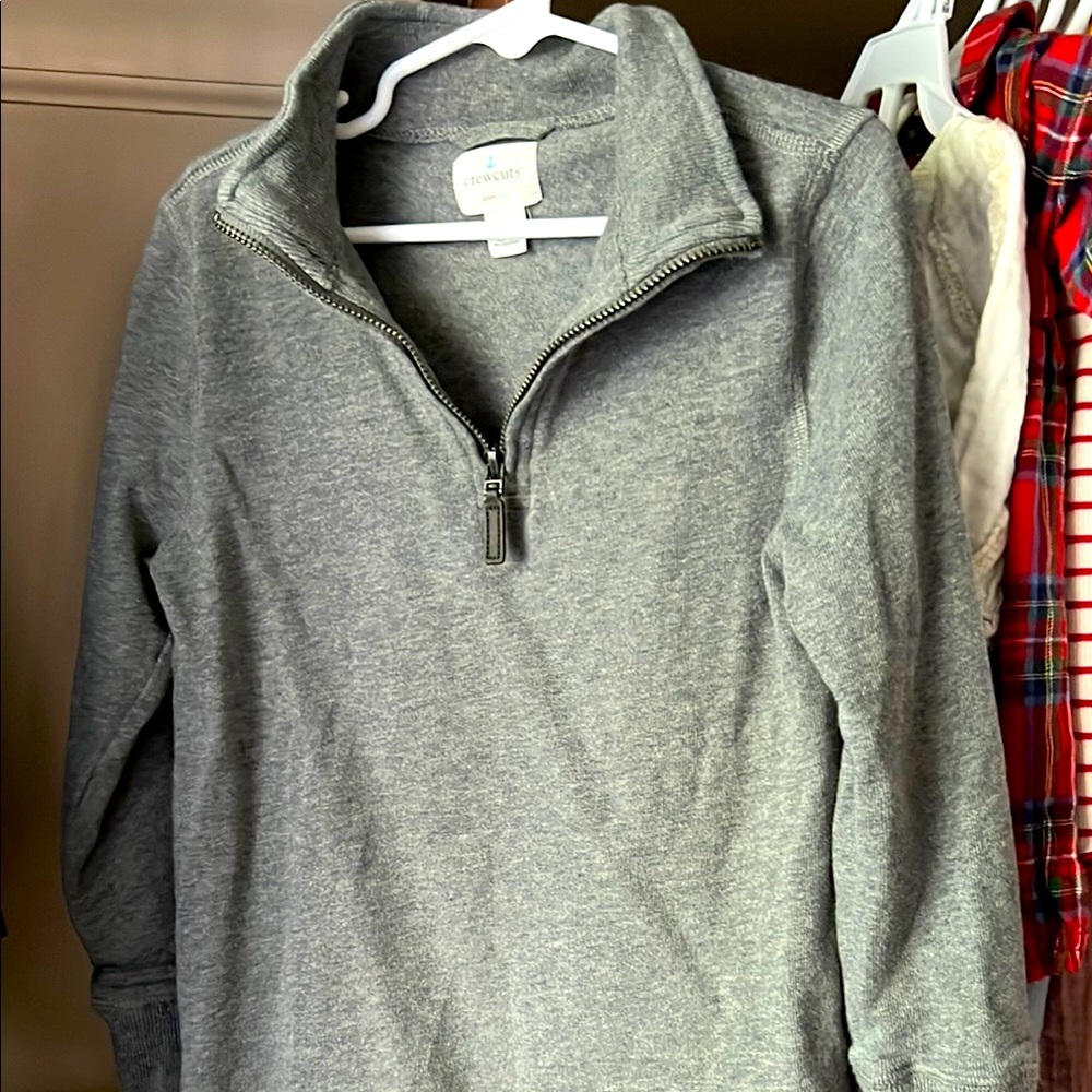 Crewcuts Gray Zip Up Top Soft Knit Mock-Neck